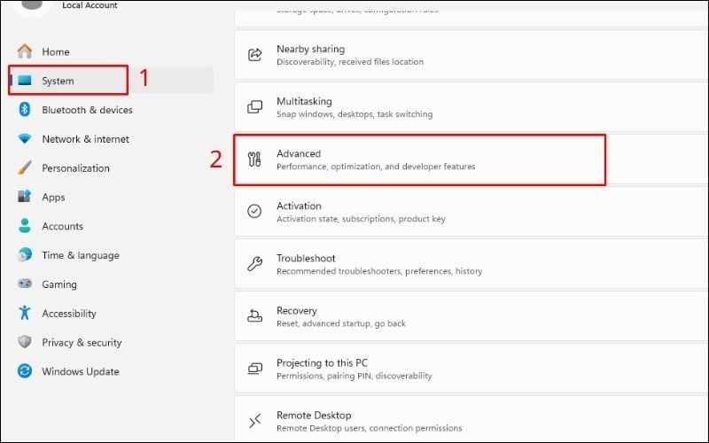 Tại mục Settings, chọn System rồi Activation trên&nbsp;Windows 11
