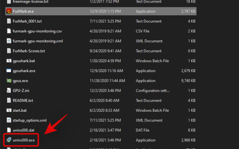 Chạy file như uninstall.exe, unins000.exe để gỡ ứng dụng