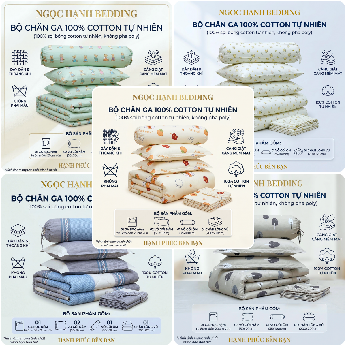 Drap giường 100% sợi Cotton cao cấp