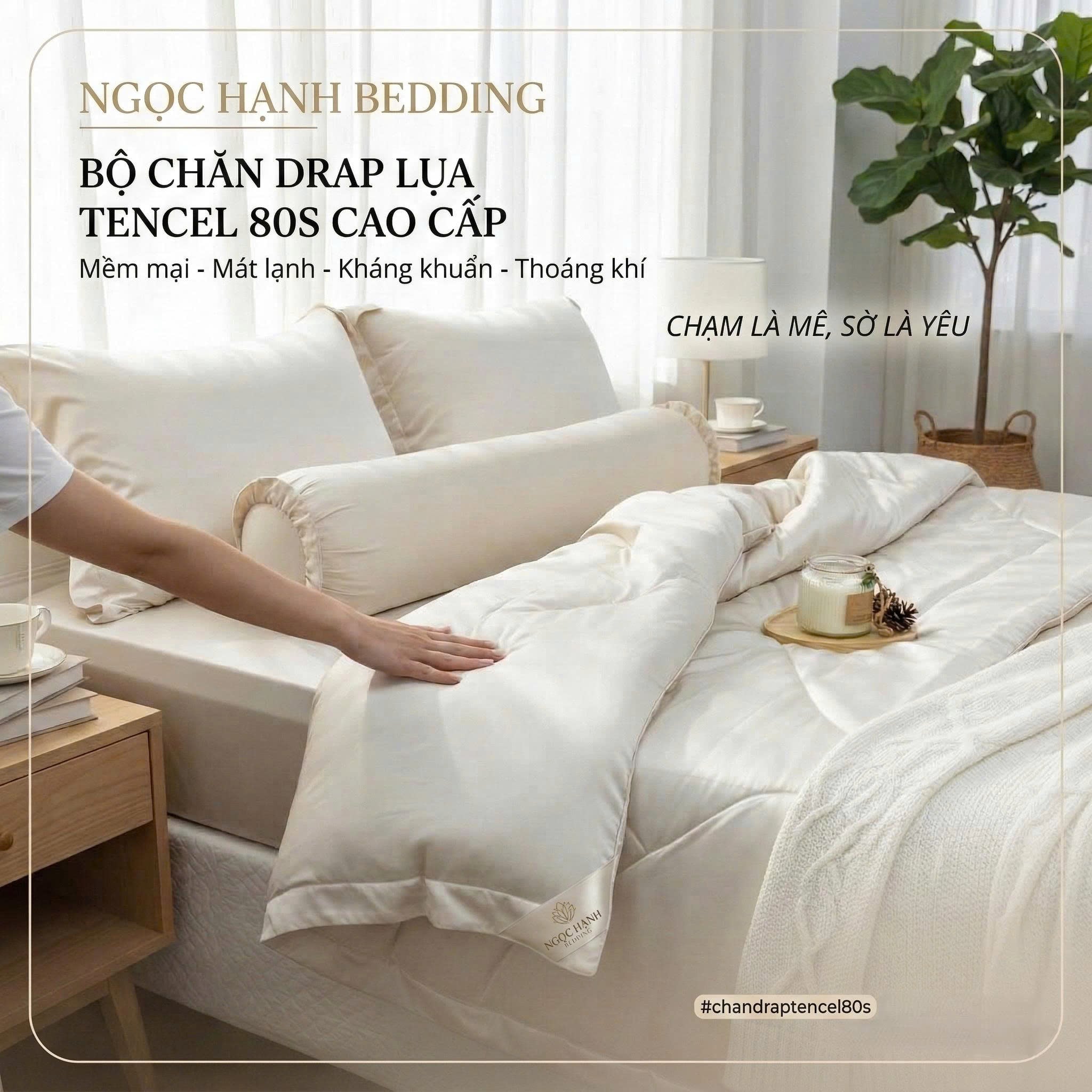 Drap giường 100% Lụa Tencel 80s cao cấp