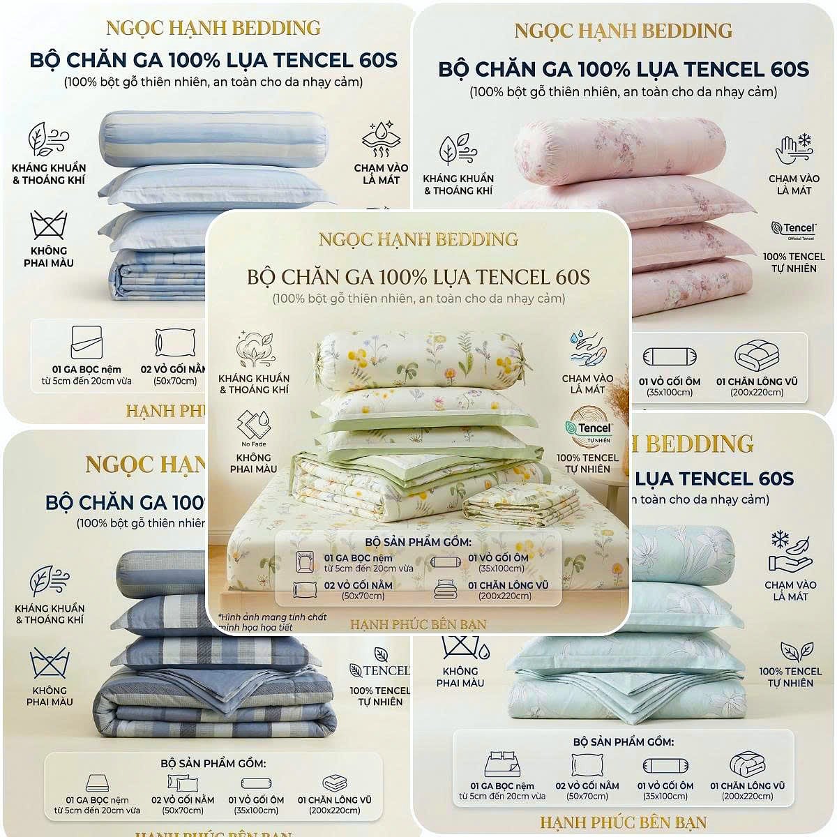 Drap giường 100% Lụa Tencel 60s cao cấp
