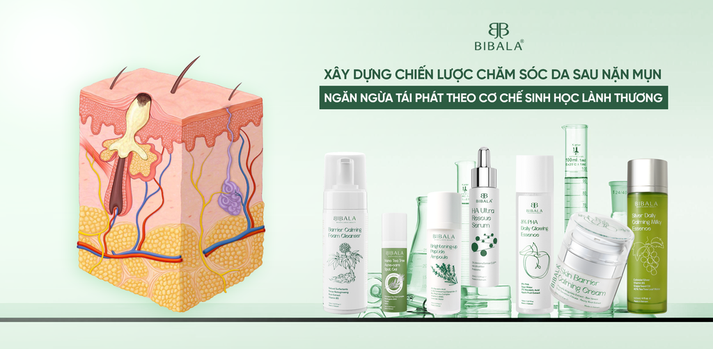 CÙNG BIBALA XÂY DỰNG CHIẾN LƯỢC CHĂM SÓC DA SAU NẶN MỤN VÀ NGĂN NGỪA TÁI PHÁT THEO CƠ CHẾ SINH HỌC LÀNH THƯƠNG