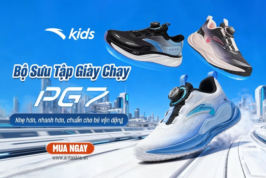 BST GIÀY CHẠY CÔNG NGHỆ PG7  – NHẸ HƠN, NHANH HƠN, CHUẨN CHO BÉ VẬN ĐỘNG
