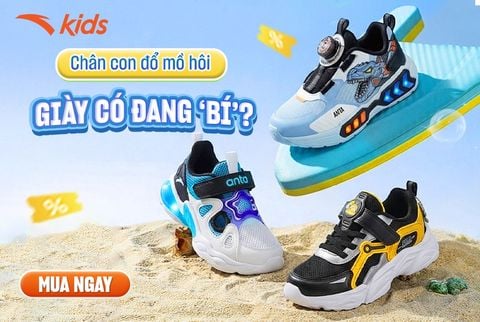 Giày cho bé vào mùa hè: Giải pháp cho đôi chân dễ ra mồ hôi