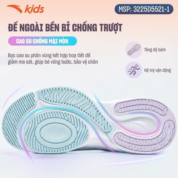 Giày Chạy Thể Thao Bé Gái Size 33-39 Anta Kids 3225D5521-1