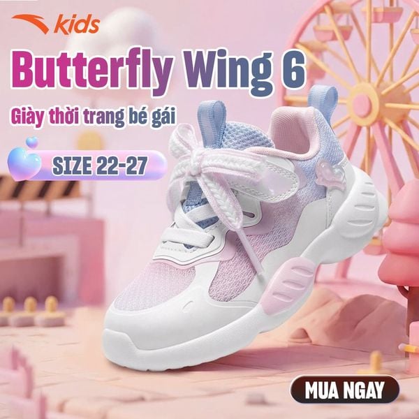 Giày Thể Thao Bé Gái Size 22-27 Anta Kids Butterfly Wing 6 3326B0006-3