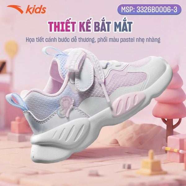 Giày Thể Thao Bé Gái Size 22-27 Anta Kids Butterfly Wing 6 3326B0006-3