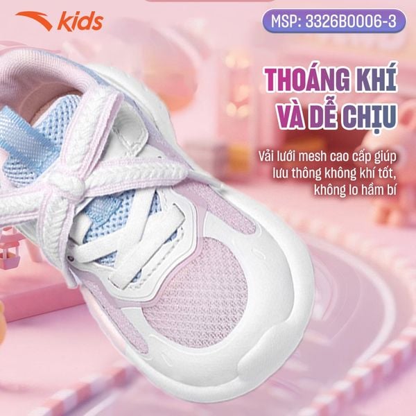 Giày Thể Thao Bé Gái Size 22-27 Anta Kids Butterfly Wing 6 3326B0006-3