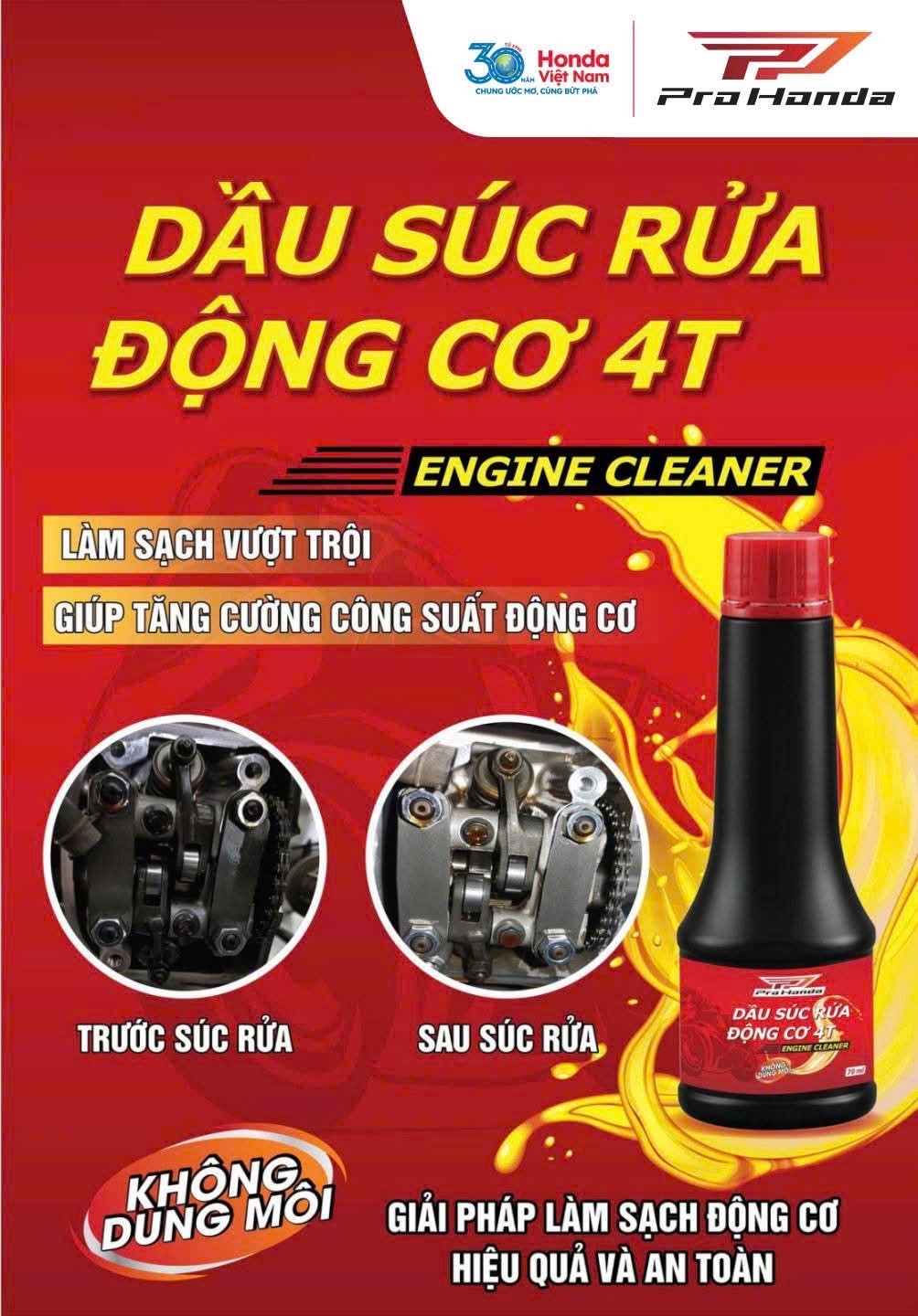 DẦU SÚC RỬA ĐỘNG CƠ 4T – PRO HONDA ENGINE CLEANER