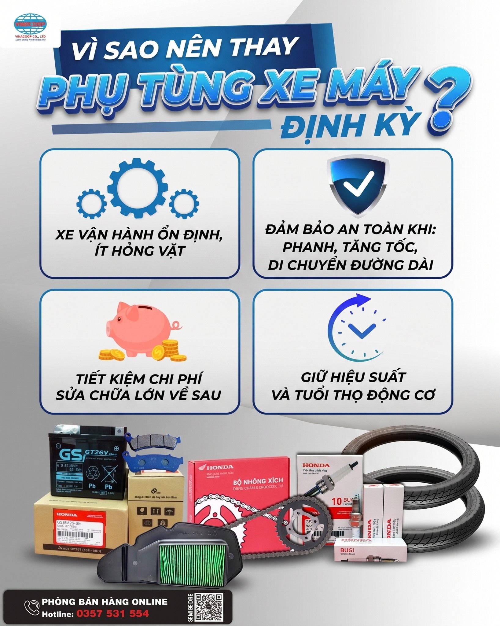 VÌ SAO NÊN THAY PHỤ TÙNG XE MÁY ĐỊNH KỲ?