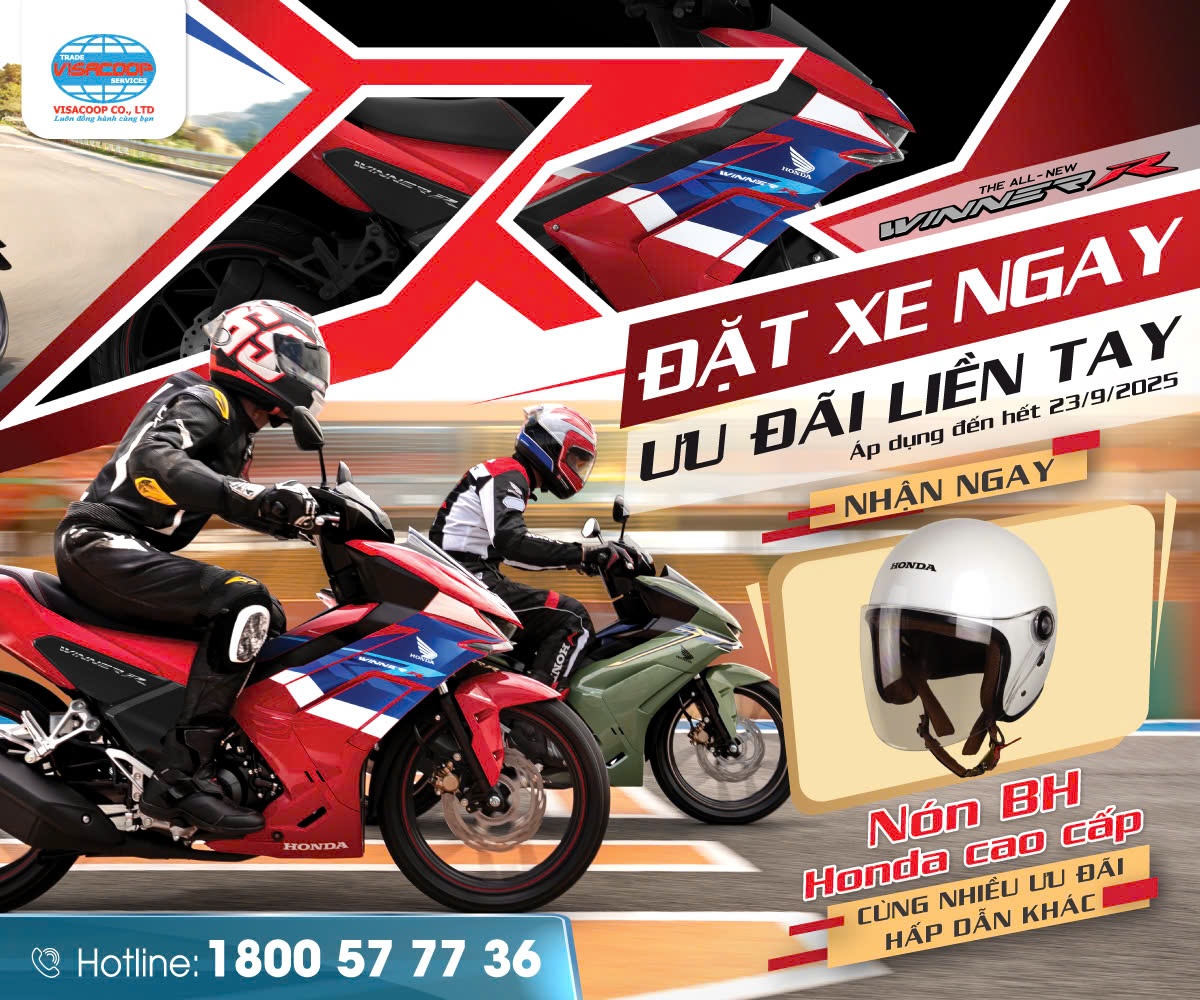 🏍️ WINNER R – ĐẶT CỌC NGAY, NHẬN QUÀ LIỀN TAY 🏍️