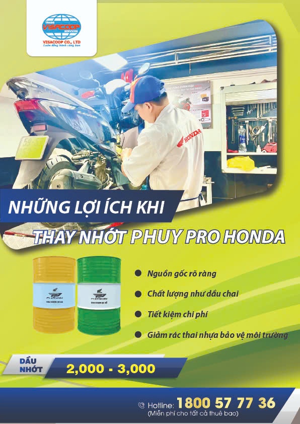 Những lợi ích khi thay nhớt Phuy Pro Honda