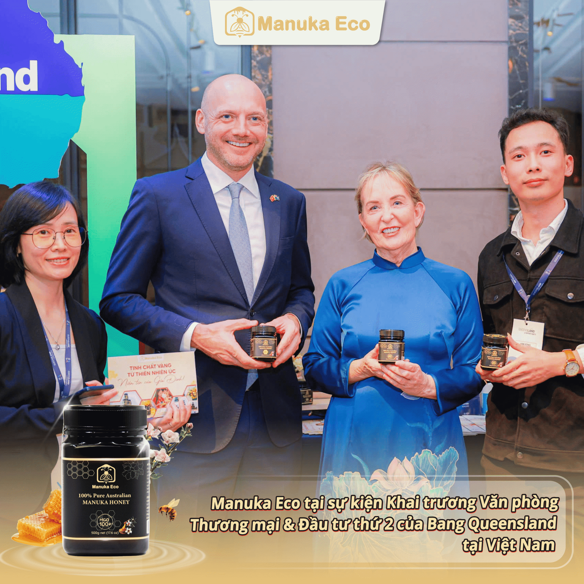 MANUKA ECO THAM DỰ SỰ KIỆN KHAI TRƯƠNG VĂN PHÒNG THƯƠNG MẠI & ĐẦU TƯ BANG QUEENSLAND TẠI HÀ NỘI