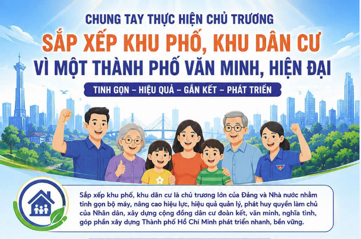 Chung tay thực hiện chủ trương sắp xếp Khu phố, Khu dân cư