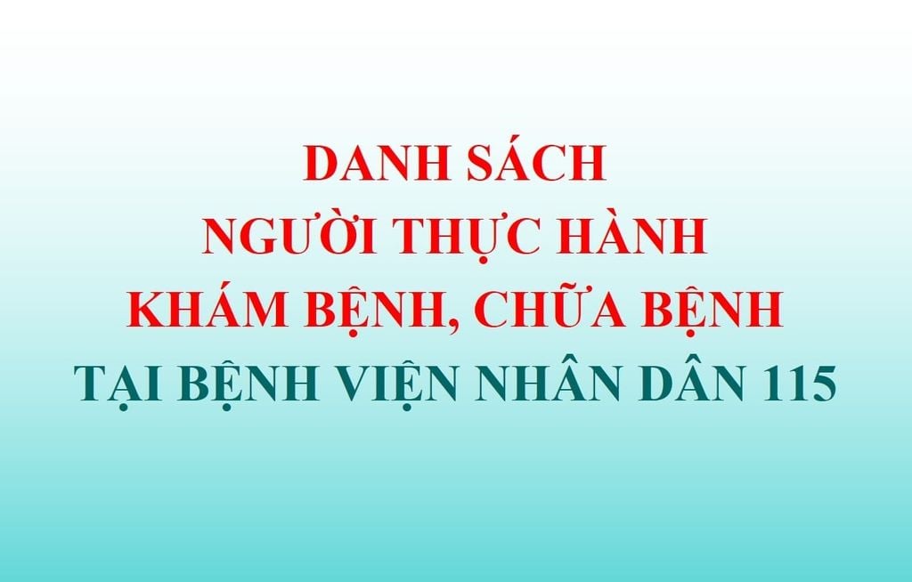 Danh sách người thực hành khám bệnh, chữa bệnh được cấp giấy xác nhận thực hành (01/12/2024 - 31/12/2025)