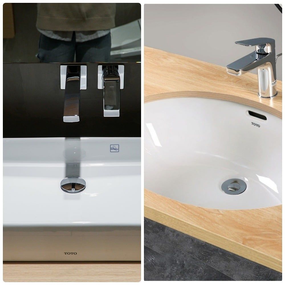 So sánh lavabo TOTO đặt bàn và âm bàn: Nên chọn loại nào?