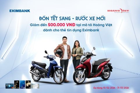Mua xe Honda giảm 500.000đ tại HEAD Hoàng Việt khi thanh toán thẻ Eximbank