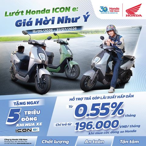 Honda ICON e ưu đãi 5 triệu: Xe điện Honda có đang dễ tiếp cận hơn trong 2026?