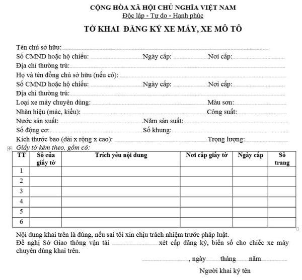 thủ tục đăng ký xe máy mới và thời gian đăng ký xe máy