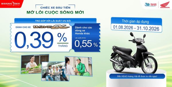 Mua Honda Wave Alpha trả góp lãi suất hấp dẫn chỉ từ 0,39% tại HEAD Hoàng Việt