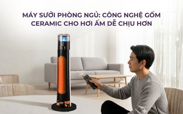 Máy sưởi phòng ngủ công nghệ gốm Ceramic - Cho hơi ấm dễ chịu hơn