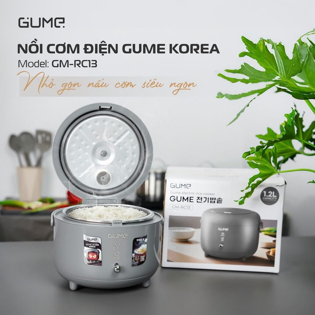 Nồi cơm điện Gume Korea GM-RC13 – Cơm ngon chuẩn từng hạt cho gia đình việt