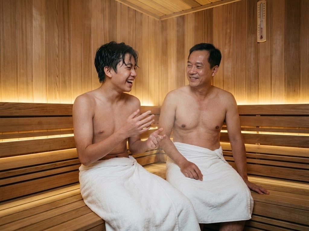 Làm sao để lôi con bạn ra khỏi màn hình điện thoại? Hãy rủ nó vào Sauna.