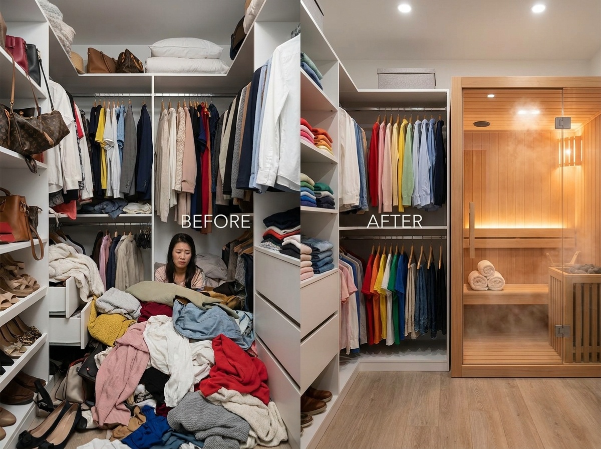 Tủ quần áo của bạn to bằng phòng ngủ. Tại sao không hy sinh một góc để làm Spa?