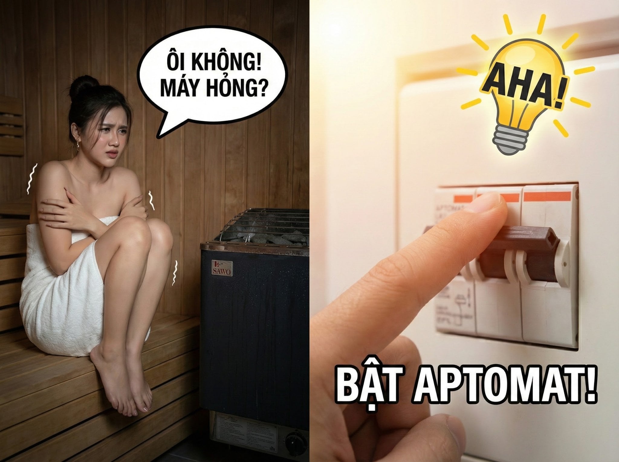 Sauna không nóng? Đừng vội hoảng loạn (và đừng vội tốn tiền gọi thợ)