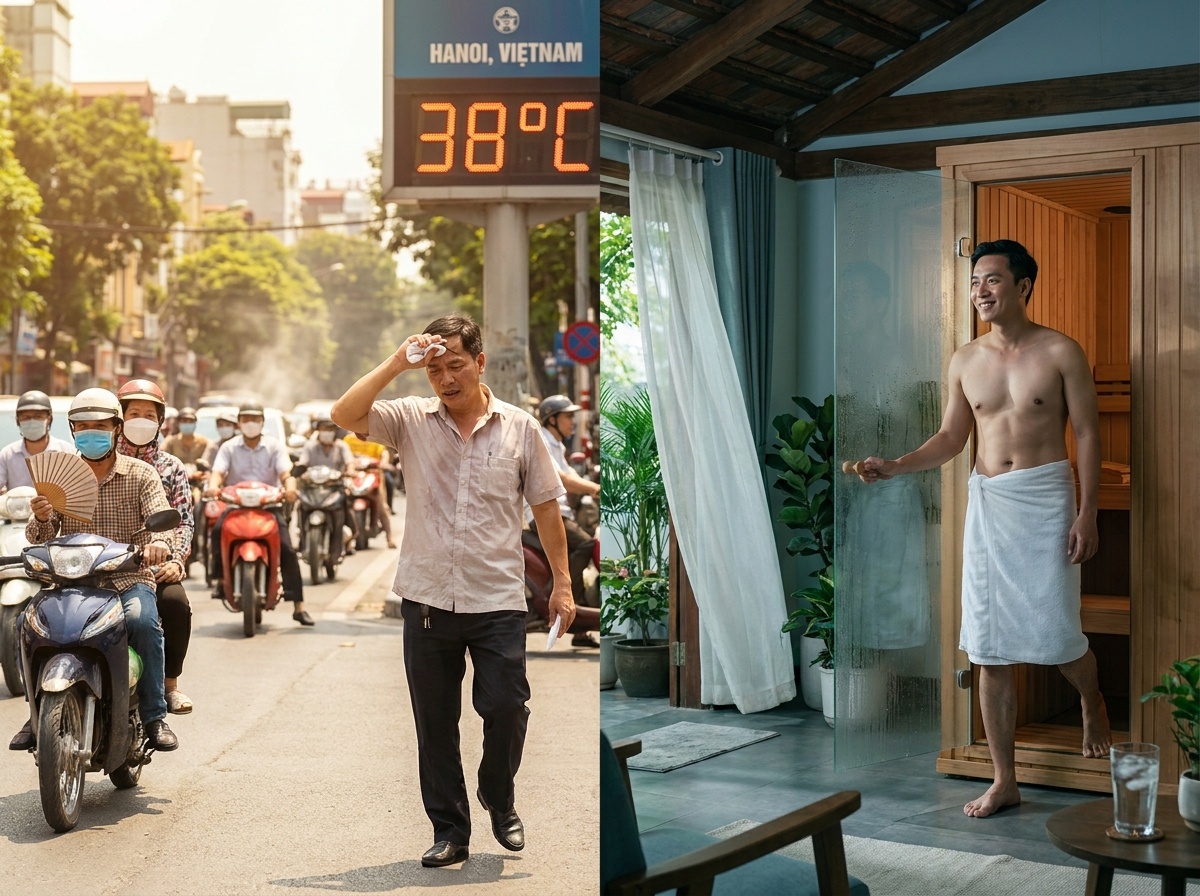Trời đang 35 độ C. Bạn chui vào cái phòng 80 độ C để làm gì?