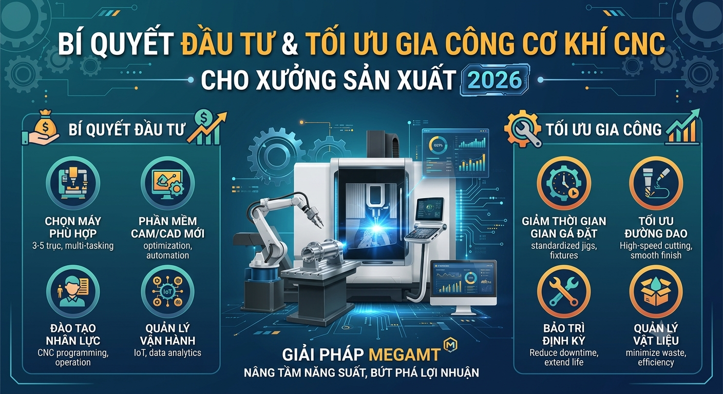 Gia Công Cơ Khí CNC Là Gì? Quy Trình, Bảng Giá & Giải Pháp Tối Ưu Cho Xưởng 2026