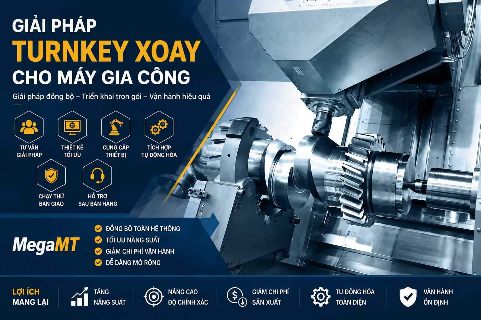 kèo nhà cái trực tiếp turnkey xoay cho máy gia công