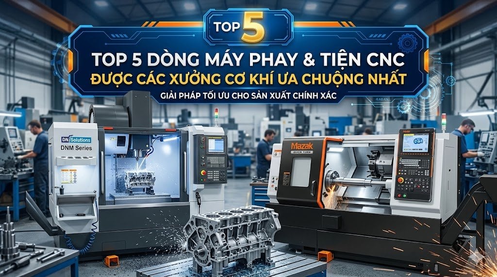 Top 5 Dòng Máy Phay Và Máy Tiện CNC Được Các Xưởng Cơ Khí Ưa Chuộng Nhất