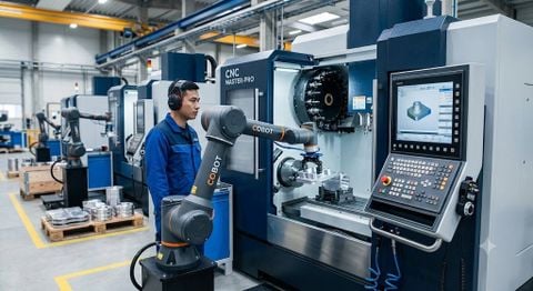 Xu Hướng Tự Động Hóa: Tích Hợp Cánh Tay Robot (Cobot) Vào Hệ Thống Máy CNC Hiện Đại