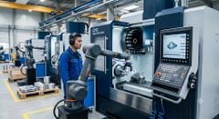 Xu Hướng Tự Động Hóa: Tích Hợp Cánh Tay Robot (Cobot) Vào Hệ Thống Máy CNC Hiện Đại