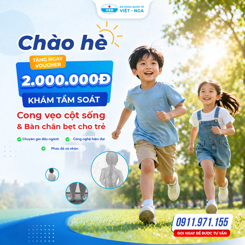 Khởi động mùa hè 2026 - Tặng voucher ưu đãi 2.000.000đ tầm soát cong vẹo cột sống và bàn chân bẹt cho trẻ