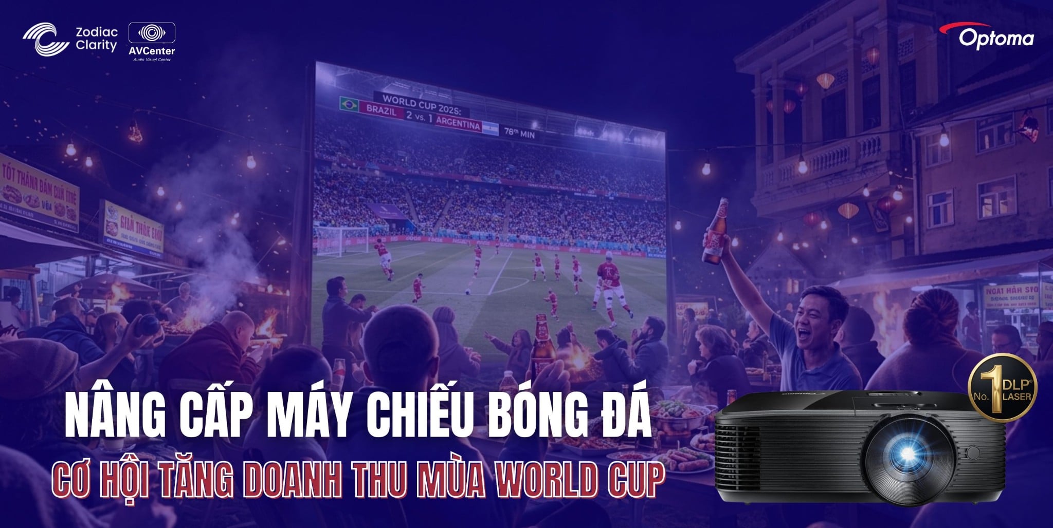 BIG SALE MÙA WORLD CUP | MÁY CHIẾU BÓNG ĐÁ CHO CHỦ QUÁN F&B, CÀ PHÊ, BEER CLUB, NHÀ HÀNG, KHÁCH SẠN