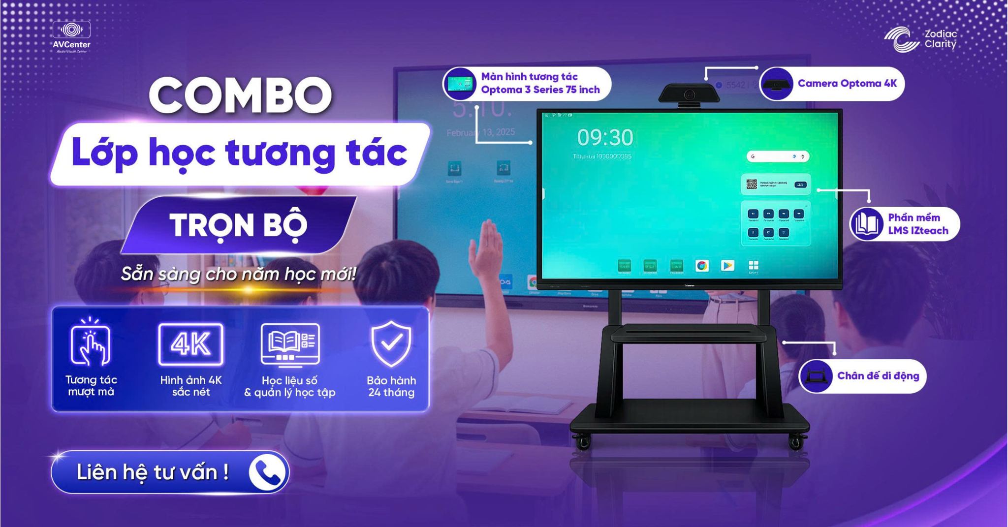 MÀN HÌNH TƯƠNG TÁC – GIẢI PHÁP NÂNG CẤP LỚP HỌC MÙA BACK TO SCHOOL