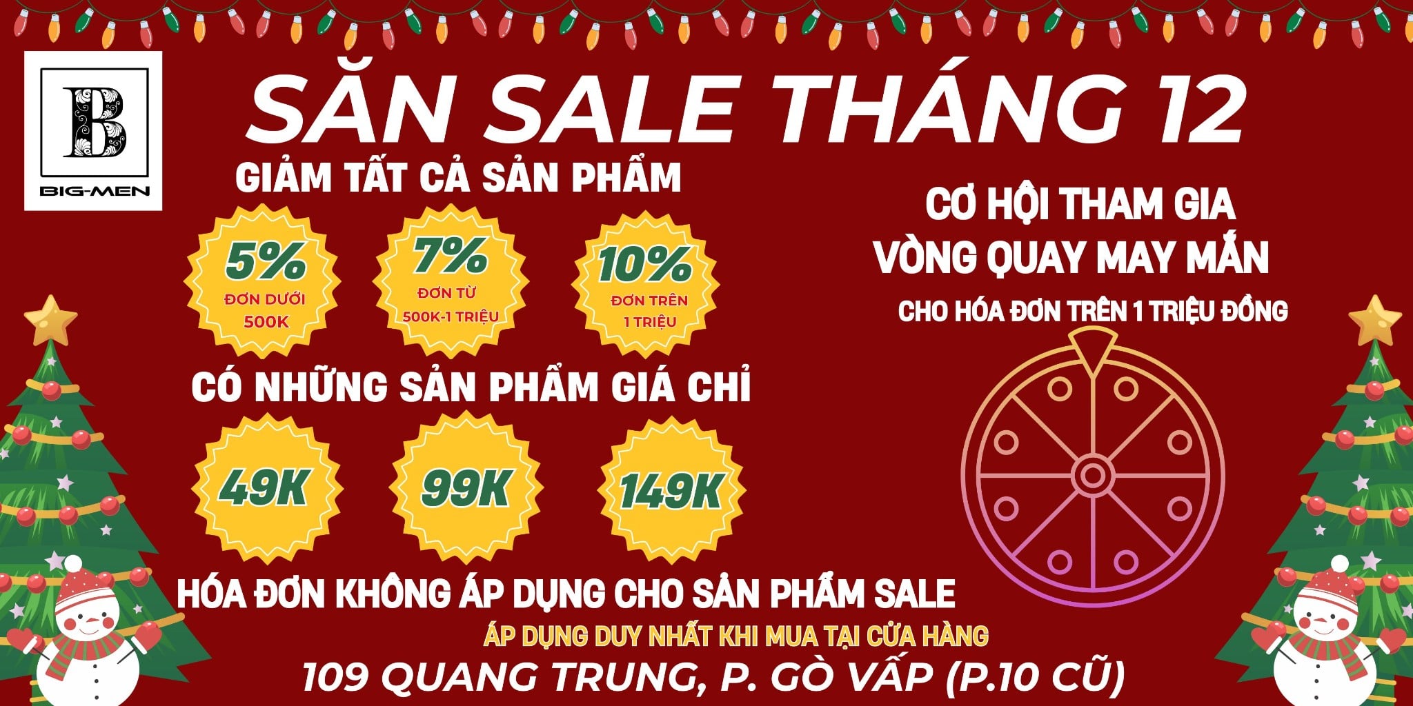SĂN SALE THÁNG 12:  GIẢM GIÁ CỰC SỐC, CƠ HỘI THAM GIA QUAY VÒNG MAY MẮN – ĐỪNG BỎ LỠ!