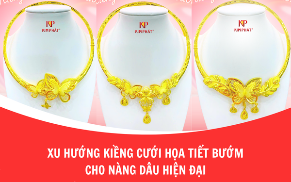 Xu hướng kiềng cưới họa tiết bướm cho nàng dâu hiện đại