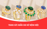 Trang Sức Nhẫn Cho Nữ Mệnh Mộc – Nhẫn Đính Đá Xanh Lam, Xanh Lá Mang Ý Nghĩa May Mắn