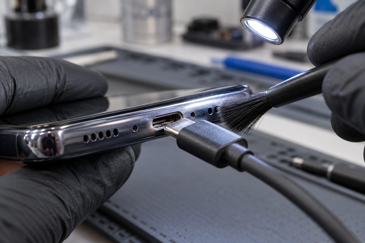 Cổng USB-C bị lỏng, cắm sạc phải kê dây: Nên vệ sinh hay thay chân sạc?