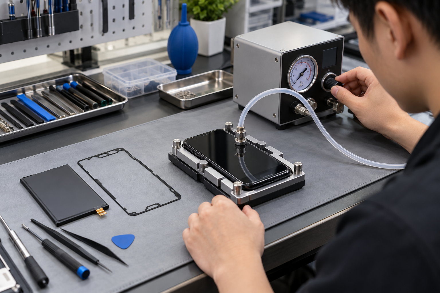 Thay màn hình hoặc pin xong điện thoại còn chống nước không? Hiểu đúng về keo và kiểm tra áp suất