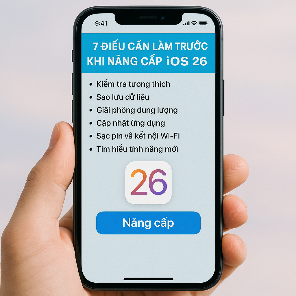 7 việc cần làm trước khi nâng cấp iOS 26 để iPhone luôn an toàn và mượt mà