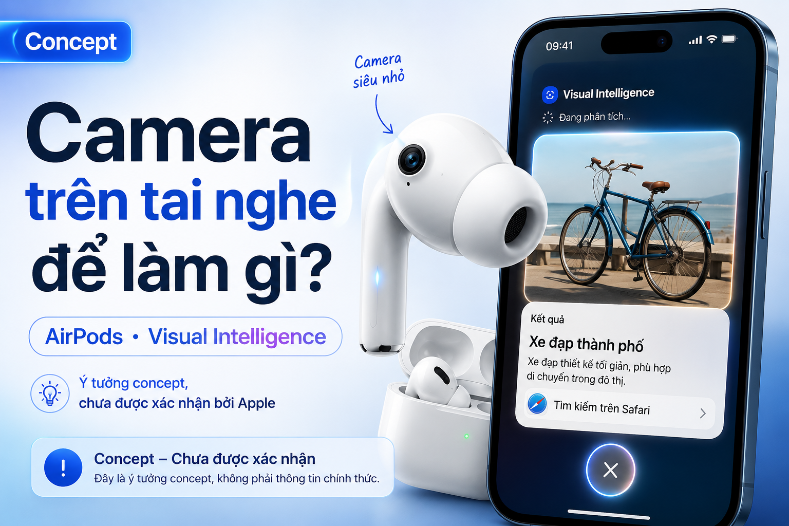 AirPods có camera để làm gì? Visual Intelligence, quyền riêng tư và những điều chưa được xác nhận