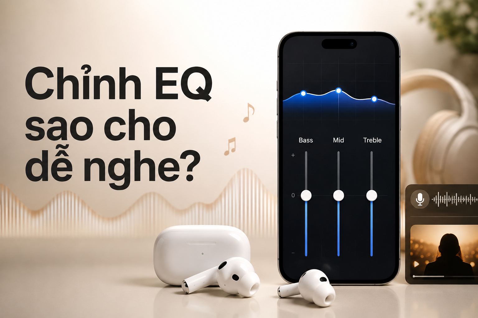 AirPods Custom EQ trên iOS 27: Cách chỉnh bass, mid, treble mà không làm âm thanh bị gắt