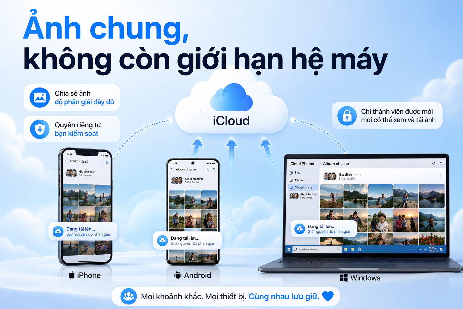 Album Chung iCloud mới: Người dùng Android và Windows cùng thêm ảnh, nhưng có phải ảnh gốc không?