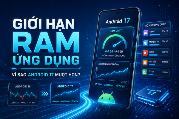 Android 17 giới hạn RAM của ứng dụng thế nào? Vì sao máy có thể ít giật lag và ổn định hơn