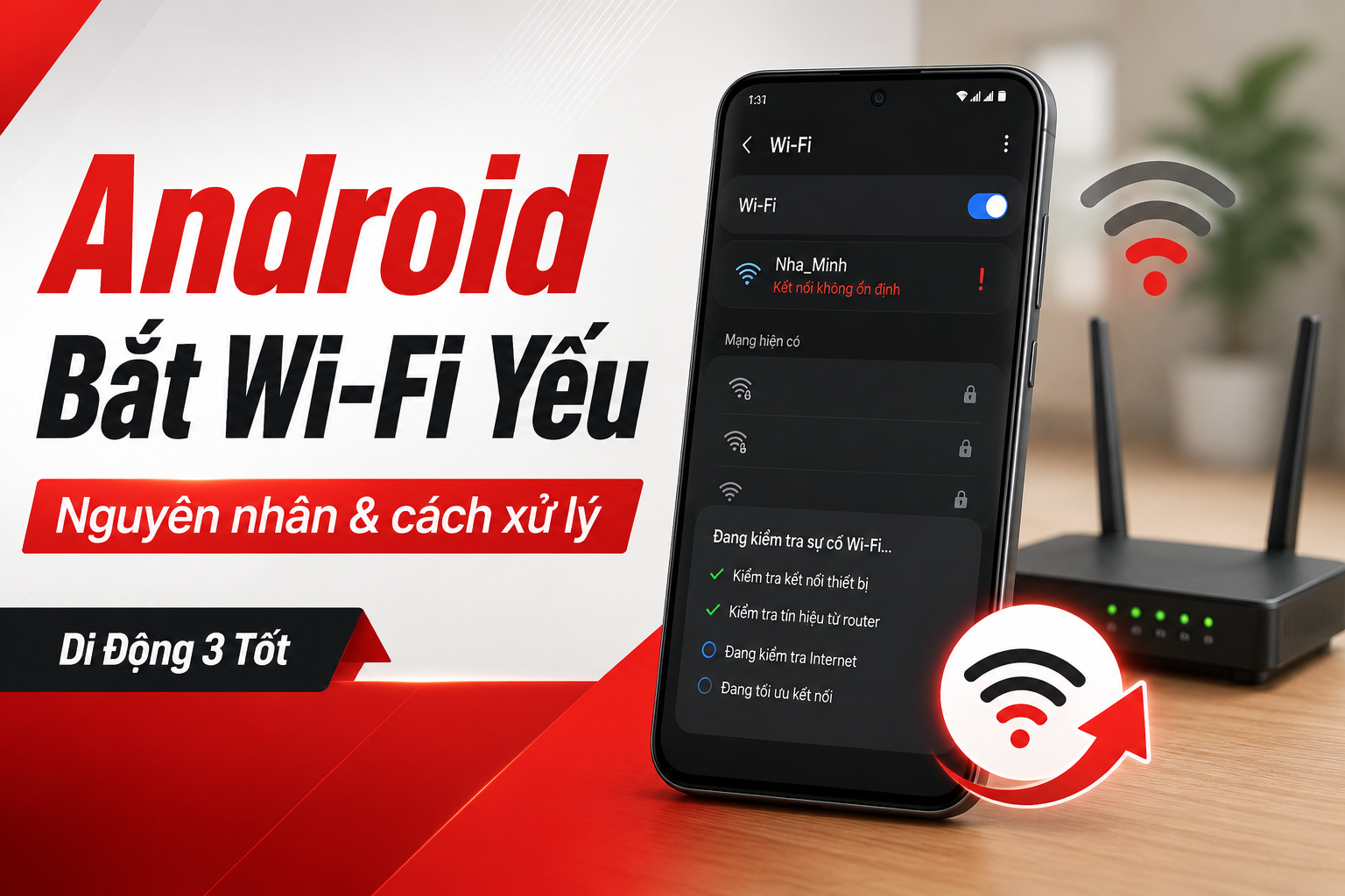 Android bắt Wi‑Fi yếu, chập chờn: Cách khắc phục