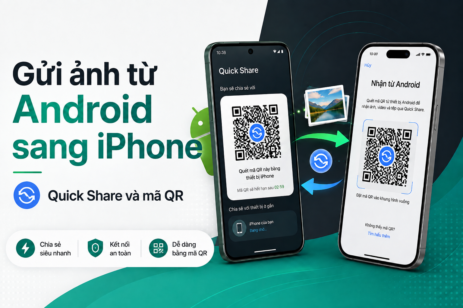 Cách gửi ảnh từ Android sang iPhone bằng Quick Share và mã QR